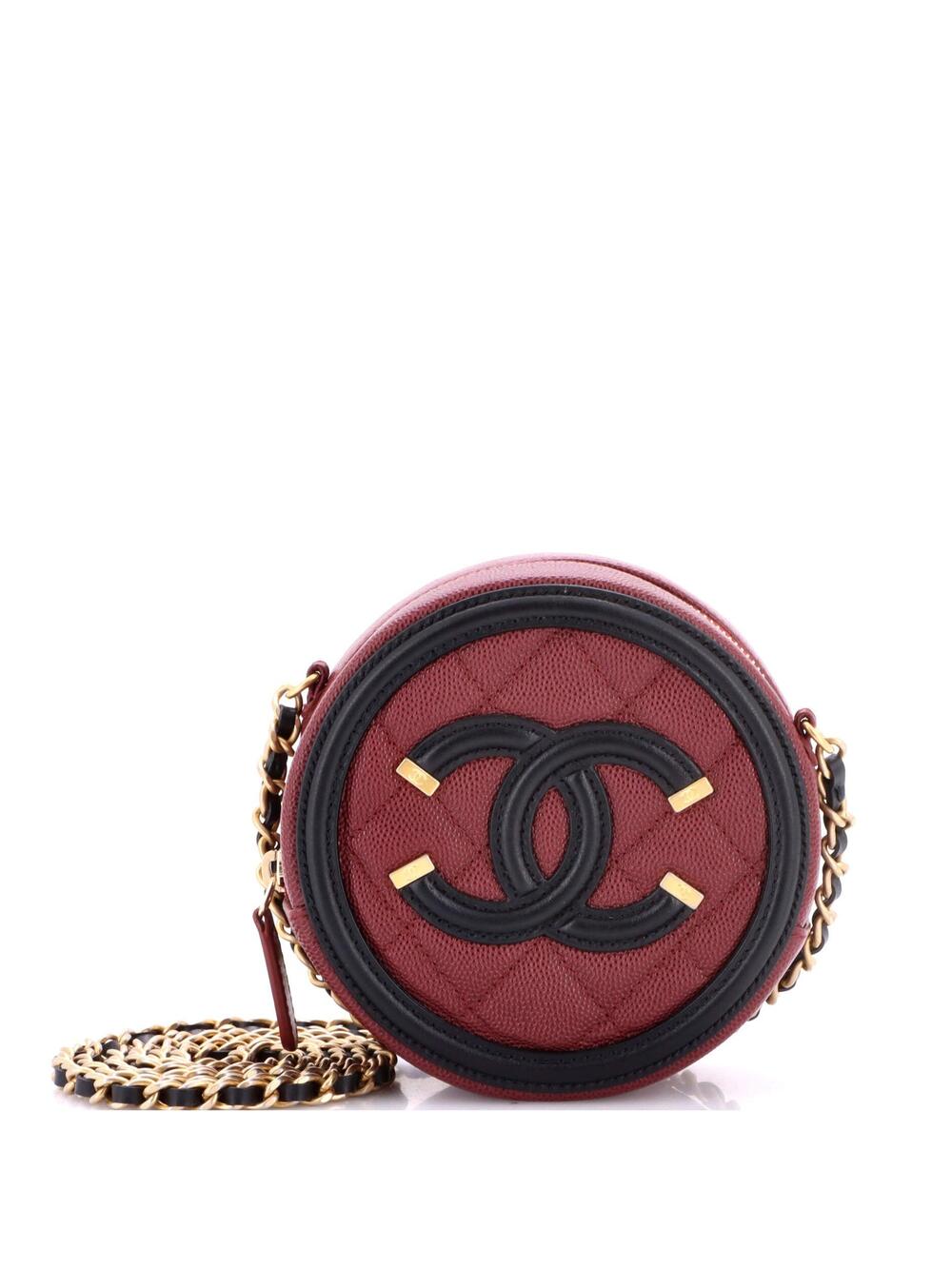Chanel Filigree Round Clutch With Chain #255086C21B